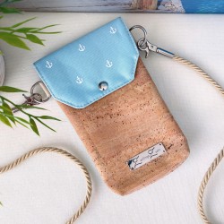 smartphone case *anchor* white/light blue/cork...