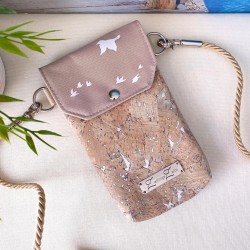 smartphone case *birds* white/beige/cork nature...