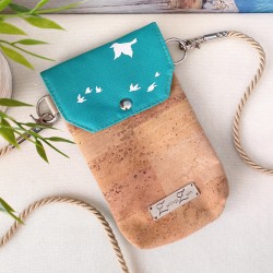 smartphone case *birds* white/turquoise/cork...
