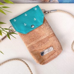 smartphone case *anchor* white/turquoise/cork...