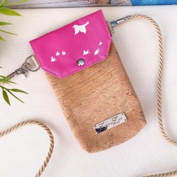 smartphone case *birds* white/pink/cork light...