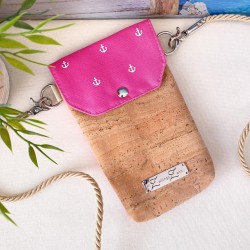 smartphone case *anchor* white/pink/cork light...