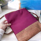 Fold-Over Tasche *Papierboot* Weiß/Magenta/Kork Cognac