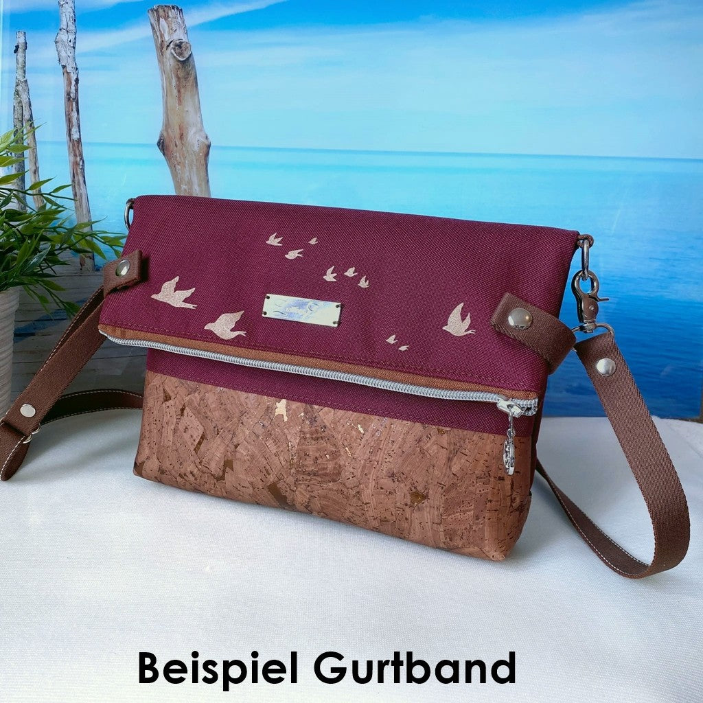 Fold-Over Tasche *Anker* Kupfer/Bordeaux/Kork Braun Bronze