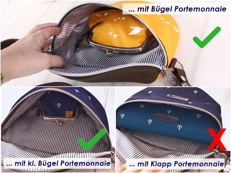 Bauchtasche *Vögel* Weiß/Nachtblau/Kork Schwarz