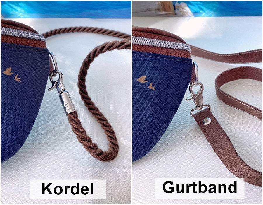 Bauchtasche *Vögel* Weiß/Rot/Kork Braun Bronze