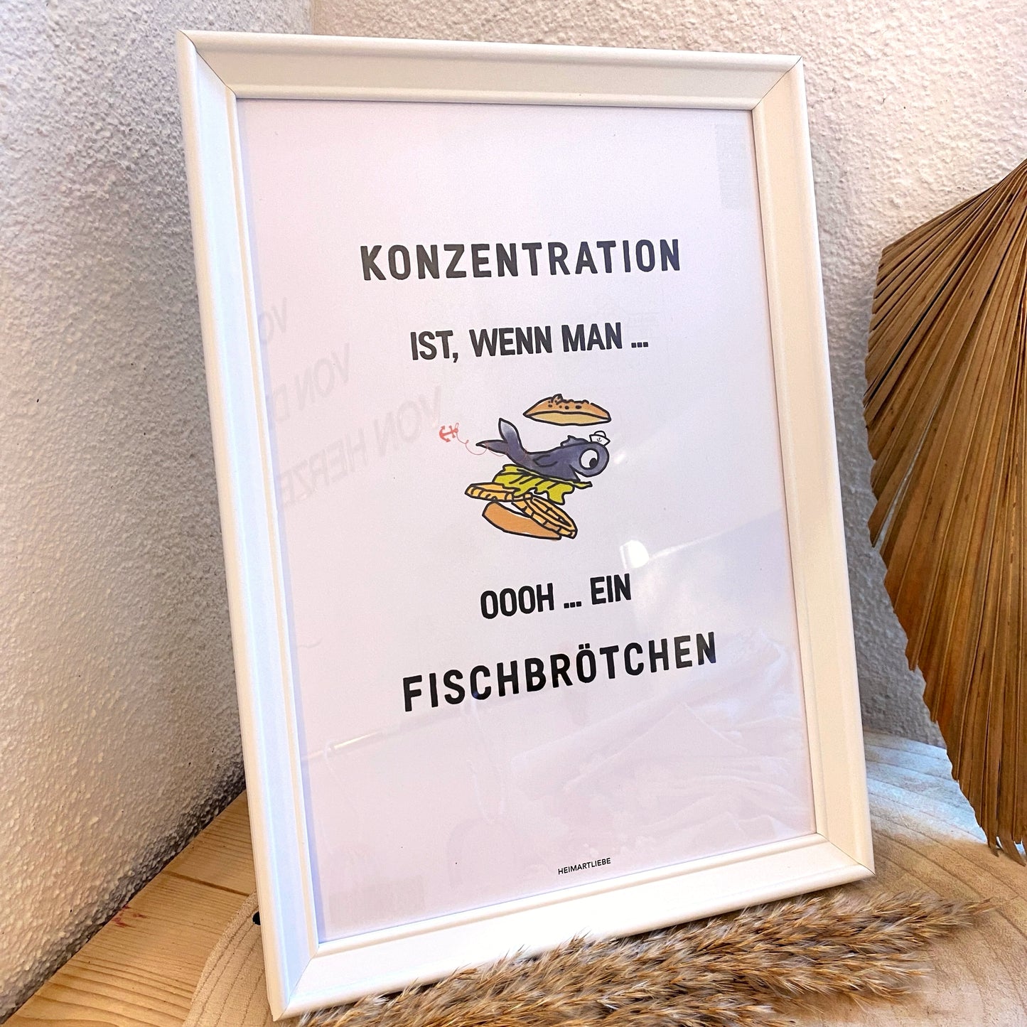 Kunstdruck A4 -Konzentration Fischbrötchen-