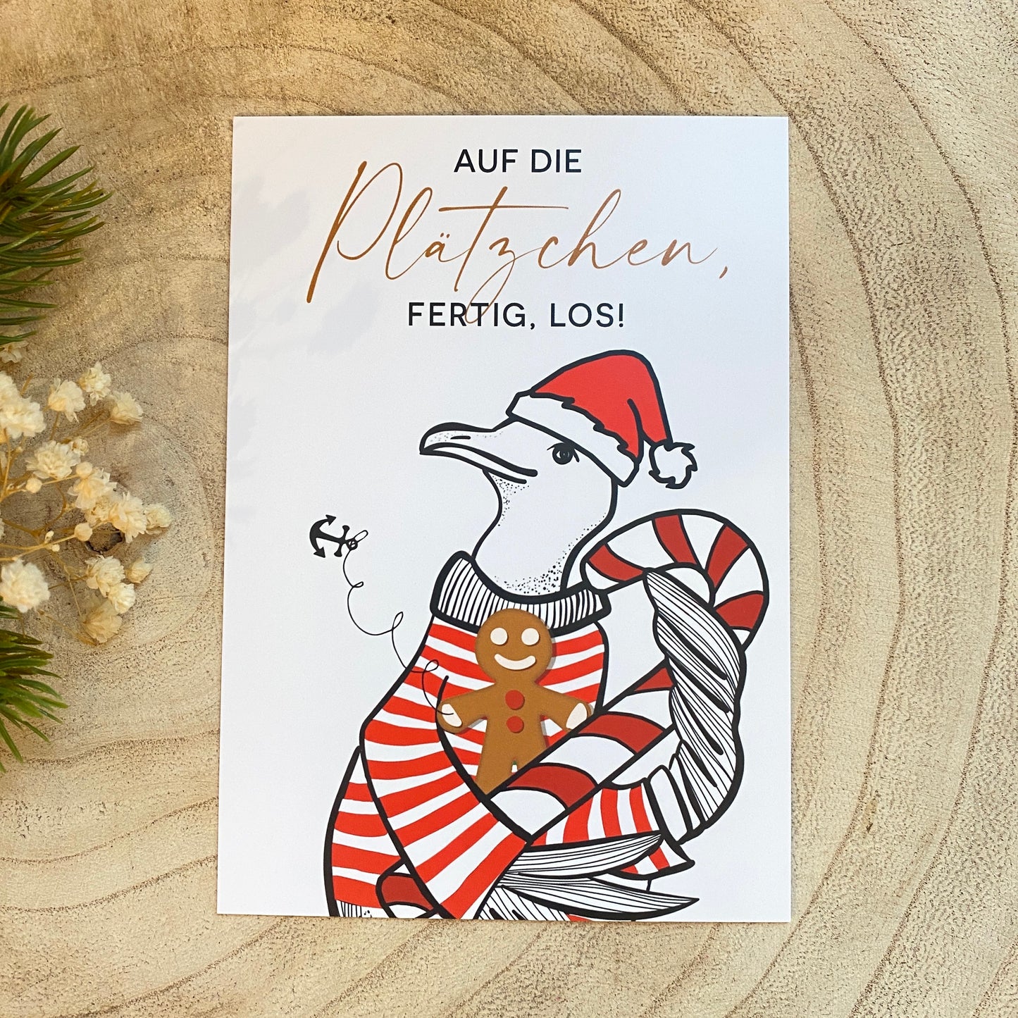 Postkarte -Auf die Plätzchen-