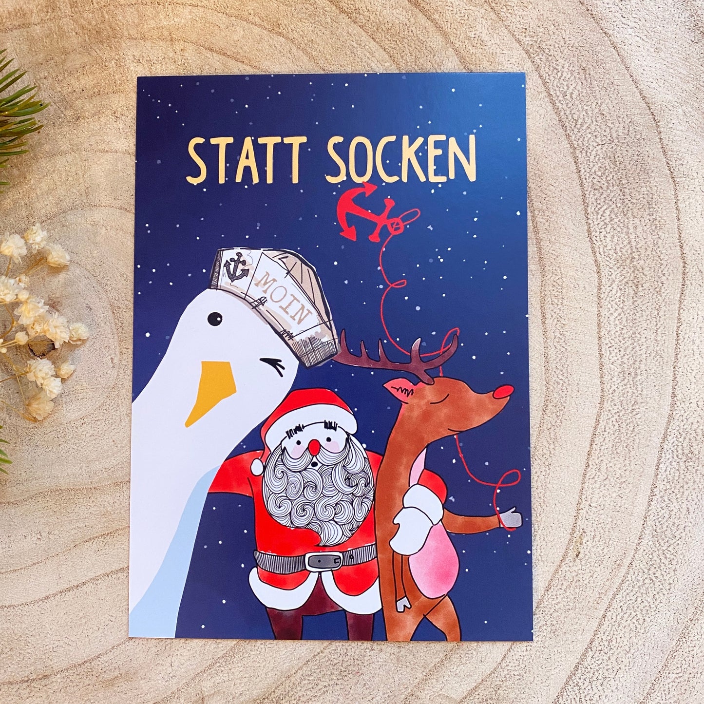 Postkarte -Statt Socken-