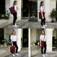 2 in 1 Rucksack/Tasche Sperling Triple *Bordeaux/Kork Braun*